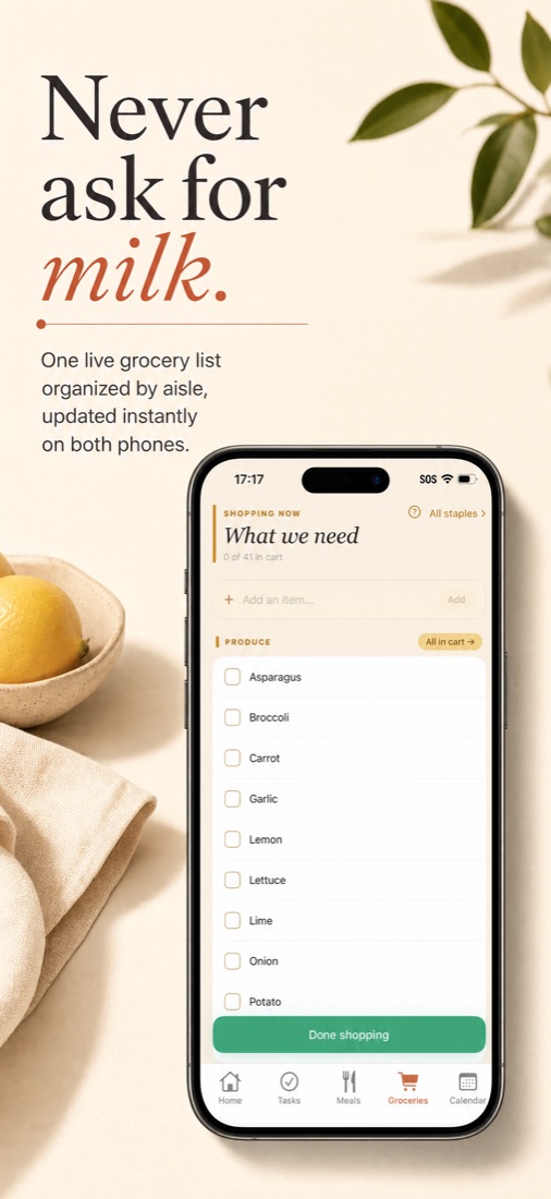 Groceries screen